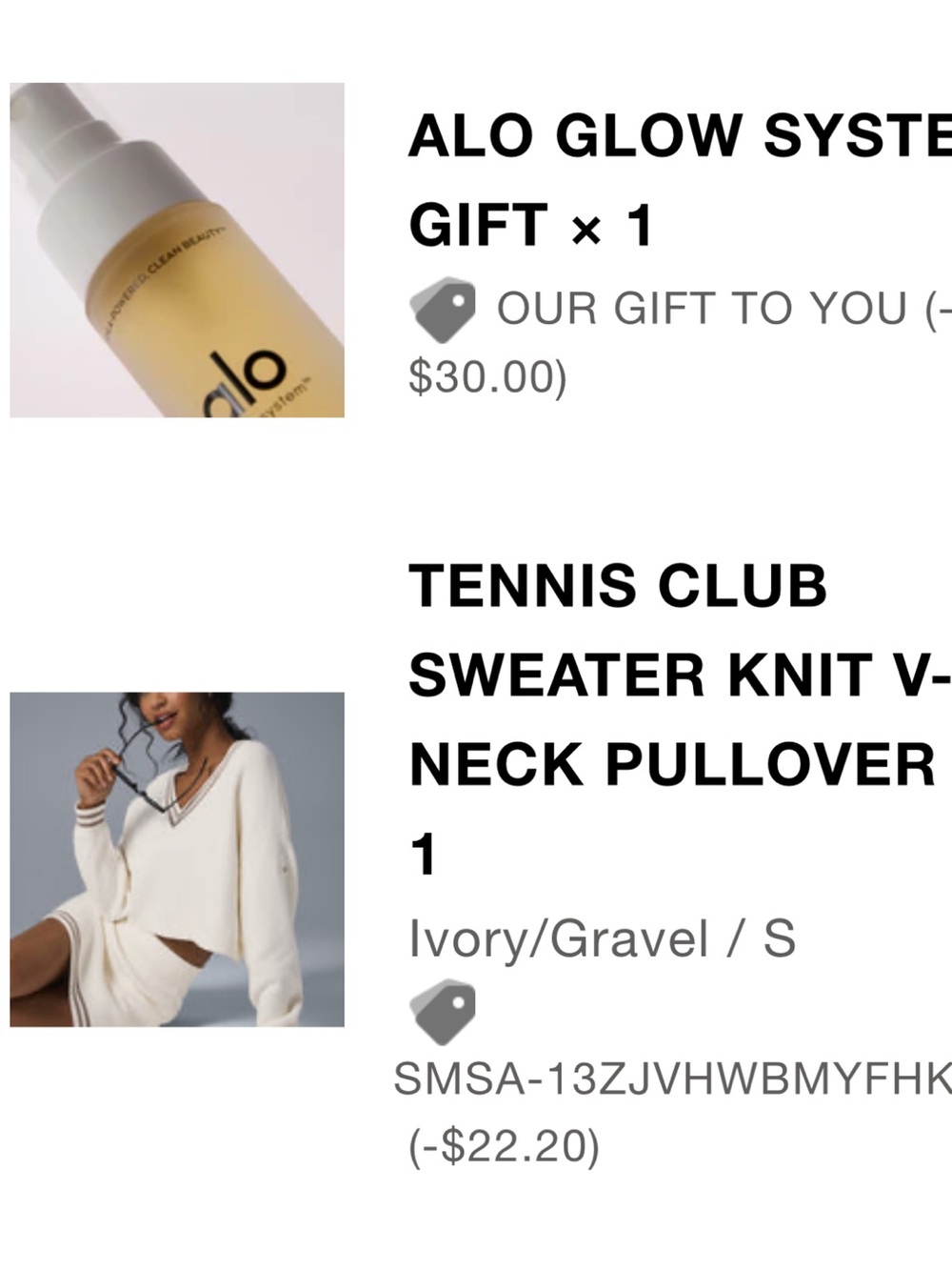 ALO Yoga Cream V-Neck Sweater with Brown Contrast Trim - Picture 5 of 5